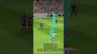 Roberto Carlos free-kick 💥 | pes #efootball #efootball2024 #carlos #efootball2025 #shorts