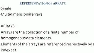 #Data Structure using c #ARRAYS #REPRESENTATION OF ARRAYS #SINGLE #MULTIDIMENSIONAL ARRAY REPRESENT