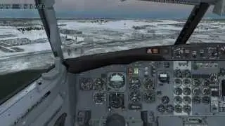 737 landing at snowy Montreal | X-Plane 10