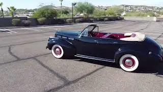 Startup Video - 1940 LaSalle model 52 convertible sedan Blue!