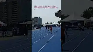 U18 boys100m heat  4:  Aroloye S (sise 11.01 Golden Eagles Jarren Reid 11.15 Xavier Placio 11.34