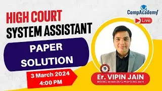 HIGH COURT SYSTEM ASSISTANT PAPER SOLUTION | ANSWER KEY | CUT OFF | RPSC PROGRAMMER | CompAcademy