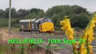 Class 37 and Inspection Saloon 'Caroline' depart Hellifield working a special to York