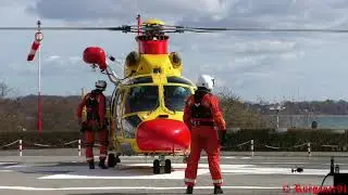[HD] NHC 02 , Offshore Rescue Helicopter landing at Hospital Stralsund