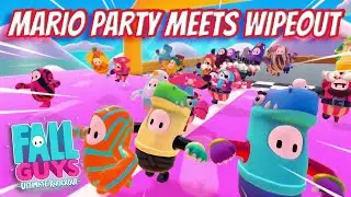 What if Mario Party was a 60 PERSON BATTLE ROYALE (Fall Guys Ultimate Knockout funny fails)