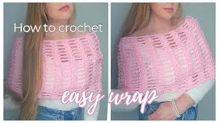 CROCHET EASY FILET CROCHET WRAP | DIY How To Crochet A Shawl/Wrap/Shoulder Warmer For Beginners