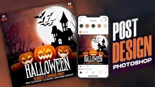 Halloween Poster Design | Social Media Poster Design | Photoshop Tutorial