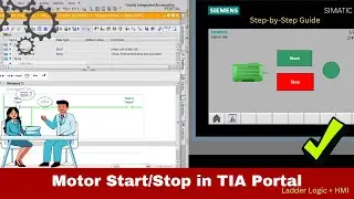 Create a Motor Start/Stop Program in TIA Portal | Ladder + HMI 💻