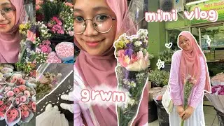 GRWM Indonesia + Mini Vlog : daily skincare, makeup, pashmina tutorial, flowers market🌸