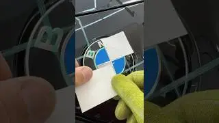 Black & White Carbon BMW Emblem Wrap