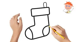 How to draw a Christmas stocking | Easy drawings 🧦