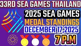 MEDAL STANDINGS 2025 SEA GAMES AS OF DECEMBER 17,2025  AT 7 PM|2025 SEA GAMES MEDAL TALLY TODAY