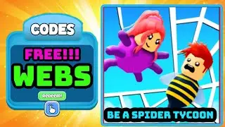 ROBLOX BE A SPIDER TYCOON CODES , *free GOLD *, Latest Roblox Codes.
