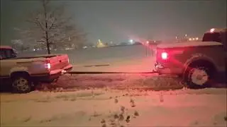 Tug of war in snow