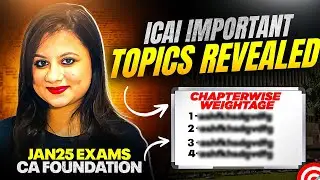 Crack CA Foundation Jan25 Exams with ICAI Detailed Chapterwise Weightage|Top Scoring Topics revealed