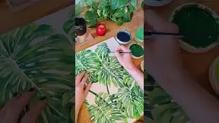 Monstera Deliciosa Leaves Painting