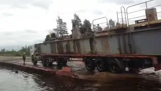 Форсирование водной преграды при доставки негабаритного груза по России