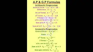 A.P and G.P Formulas