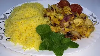 How to make persian Joojeh kebab recipe with persian rice & saffron drink #persianfood