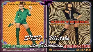 SNSD (소녀시대) – Mistake (내 잘못이죠) (Line Distribution)