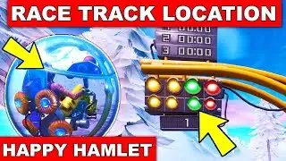 Fortnite Complete a Lap of the race Track in happy Hamlet فورت نايت تحدي السباق