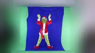 гринч на хромакее синий фон футаж