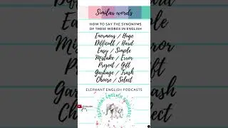 SIMILAR WORDS in English - Learn English vocabulary & English pronunciation practice🐘 