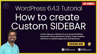 Hindi: लाइव प्रैक्टिस के साथ WordPress Elementor में कस्टम साइडबार कैसे बनाएं? Step-by-Step Tutorial