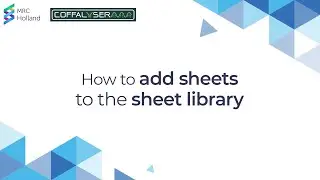 How to add Coffalyser sheets to the sheet library |  by MRC Holland