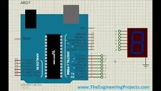 How to Interface 1-Digit 7 Segment Display with Arduino in Proteus | Arduino Tutoria