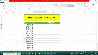 Find Weekend in Excel | MS Excel - Date Functions | Excel Weekend Formula | 