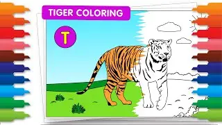 Animals ABC Coloring Fun: Tiger Comes Alive | Letter T