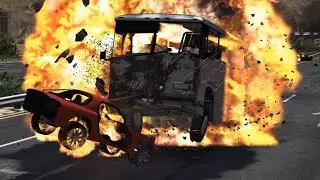 GTA 5 - The 10,000,000 kg bus CRASHES + XXXXXL EXPLOSIONS (part 3)