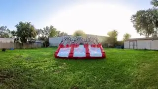 360° Video 3 Lane Racing Slip and Slide Rentals | Move the Camera in 360°