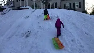 Snow January 2018 Danville VA Sledding