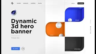 Dynamic 3D Web hero banner | Cinema 4D Time lapse Tutorial