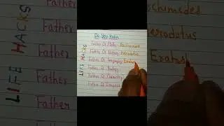 Do you Know || Father of Maths/History/Geography/Biology/Chemistry