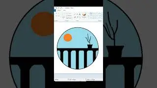 "Simple Circle Scenery in MS Paint | #Shorts Art" #drawing