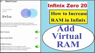 Infinix Zero 20 Virtual RAM | How To Extend Virtual RAM in Infinix Zero 20 in Hindi |Infinix Zero 20