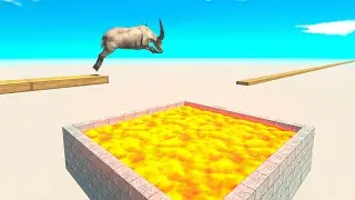 Death Jump Over Lava Pool ► Animal Revolt Battle Simulator