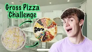 GROSS 🍕PIZZA 🍕Challenge!! Boys Vs. Girls DISGUSTING Pizza SLICE ROULETTE!! Sis Vs. Bro