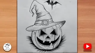 How to Draw Halloween Pumpkin | Easy sketch tutorial | Step by step drawing for beginners