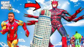 Future SpiderMan Army Fight with Monster spider man For Save GTA V | GTA5 AVENGERS (Hindi)