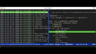 demo of using tig (a git cousin) on the oce code