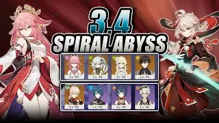 3.4 Spiral Abyss -  C0 Yae Miko Aggrevate & National Team | Genshin Impact