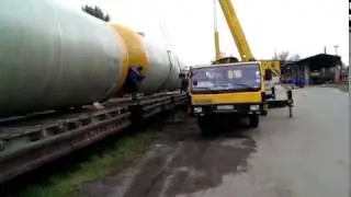 Погрузка больших емкостей на поезд
