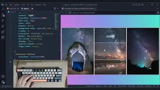 ASMR Programming - CSS Animated Card Hover Effect with source code - No Talking