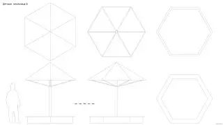 Детская песочница B. Чертёж. Childrens sandbox B. Drawings.