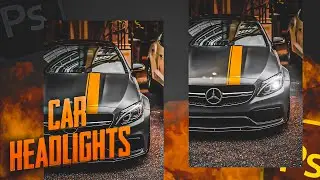 Add Realistic Car Headlights Glowing Lights Effect night scene. (photoshop tutorial)