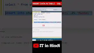 Inserting Data Into Tables  